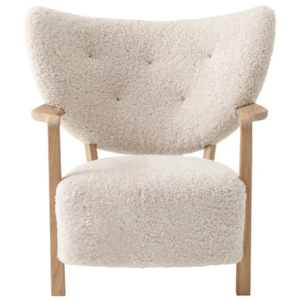 &Tradition Sitzgelegenheiten-&Tradition Wulff ATD2 Loungesessel, Moonlight-Schaffell - Eiche