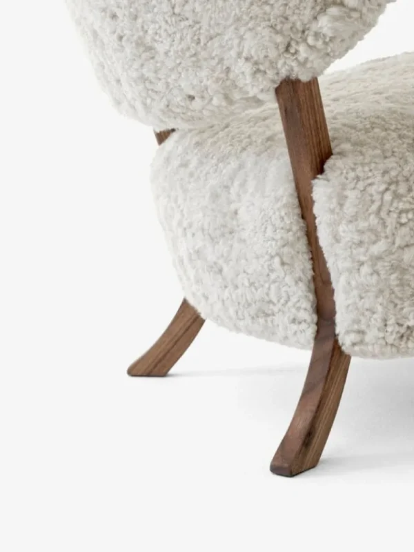 &Tradition Sitzgelegenheiten-&Tradition Wulff ATD2 Loungesessel und ATD3 Hocker, Mondgelb – Nussbaum