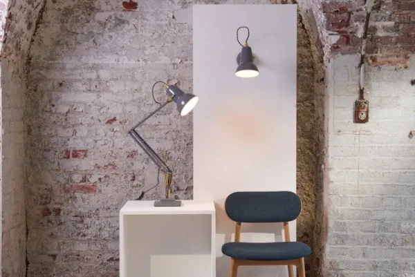 Anglepoise Bürobeleuchtung | Schreibtischlampen^Original 1227 Brass Schreibtischleuchte, Elefantengrau