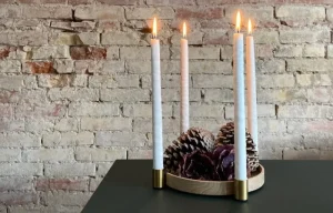 applicata Weihnachtsdekoration | Kerzen Und Kerzenhalter^Luna Kerzenhalter, Eiche - Messing