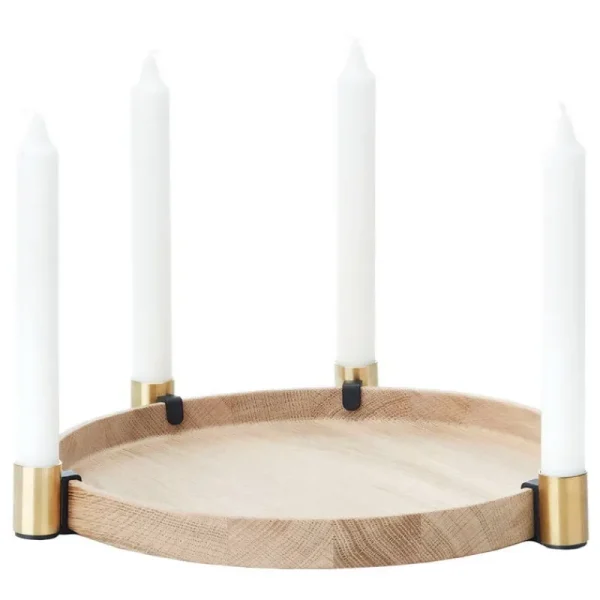 applicata Weihnachtsdekoration | Kerzen Und Kerzenhalter^Luna Maxi Kerzenhalter, Eiche - Messing