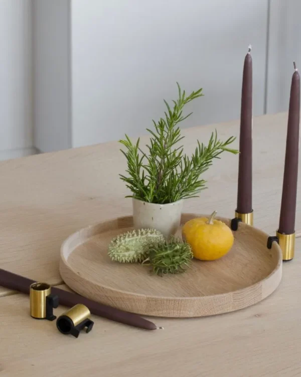 applicata Weihnachtsdekoration | Kerzen Und Kerzenhalter^Luna Maxi Kerzenhalter, Eiche - Messing