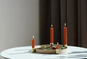 applicata Weihnachtsdekoration | Kerzen Und Kerzenhalter^Luna Maxi Kerzenhalter, Eiche - Messing