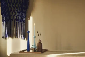 ferm LIVING Kerzen Und Kerzenhalter-applicata Tulip Kerzenhalter, Kobaltblau