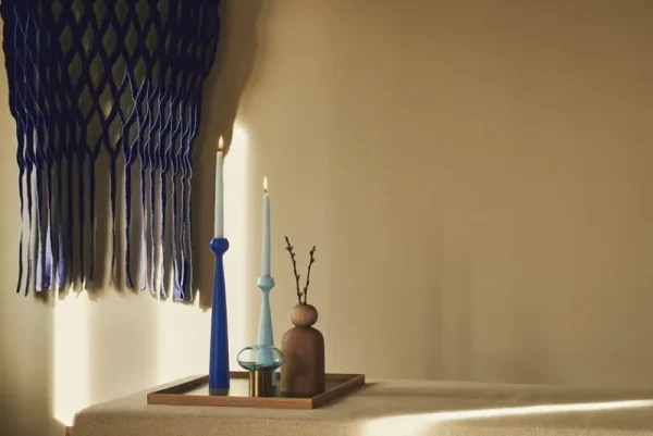 ferm LIVING Kerzen Und Kerzenhalter-applicata Tulip Kerzenhalter, Kobaltblau