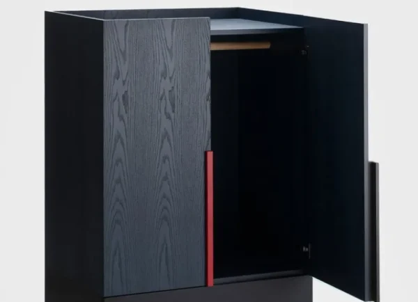 Wooden Aufbewahrungsmöbel-Ariake Aizome wardrobe, indigo - black - red