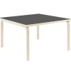 Hartu00f4 Tische-Artek Aalto 84 Tisch, 120 x 120 cm, Birke - schwarzes Linoleum