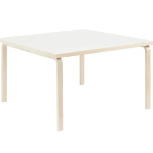 Artek Tische-Aalto 84 Tisch, 120 x 120 cm, Birke - weißes Laminat
