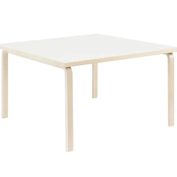 Artek Tische-Aalto 84 Tisch, 120 x 120 cm, Birke - weißes Laminat