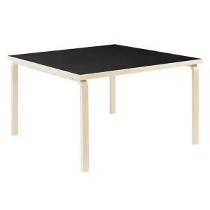 Hartu00f4 Tische-Artek Aalto 84 Tisch, 120 x 120 cm, Birke - schwarzes Linoleum