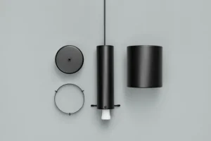 Graypants Deckenleuchten-Artek Aalto A110 „Hand Grenade“ Pendelleuchte, komplett schwarz