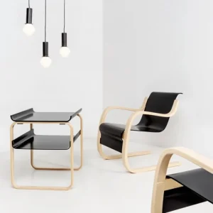Petite Friture Tische-Artek Aalto Beistelltisch 915, schwarz/Birke