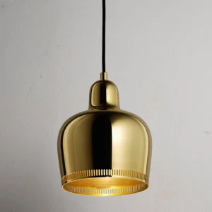 Louis Poulsen Deckenleuchten-Artek Aalto Hängeleuchte A330S „Golden Bell Savoy“, Messing
