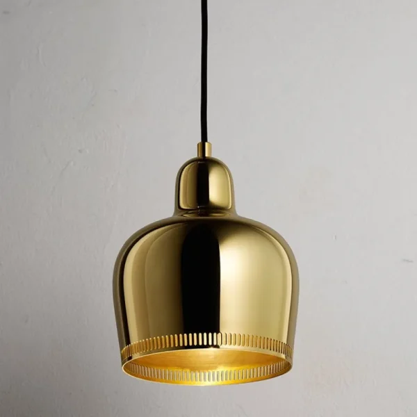 Louis Poulsen Deckenleuchten-Artek Aalto Hängeleuchte A330S „Golden Bell Savoy“, Messing
