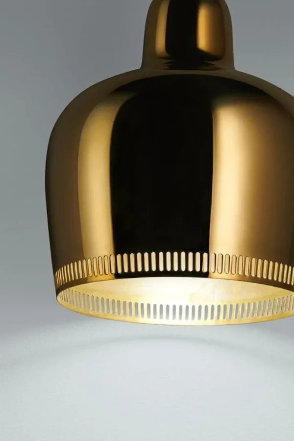 Louis Poulsen Deckenleuchten-Artek Aalto Hängeleuchte A330S „Golden Bell Savoy“, Messing