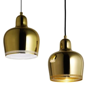 Louis Poulsen Deckenleuchten-Artek Aalto Hängeleuchte A330S „Golden Bell Savoy“, Messing