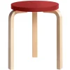 Tolix Sitzgelegenheiten-Artek Aalto Hocker 60, rot/Birke