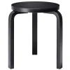 Wendelbo Sitzgelegenheiten-Artek Aalto Hocker 60, schwarz lackiert