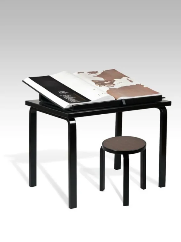 Wendelbo Sitzgelegenheiten-Artek Aalto Hocker 60, schwarz lackiert