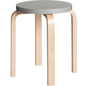 Finnish Design Shop Sitzgelegenheiten-Artek Aalto Hocker E60, grau/Birke