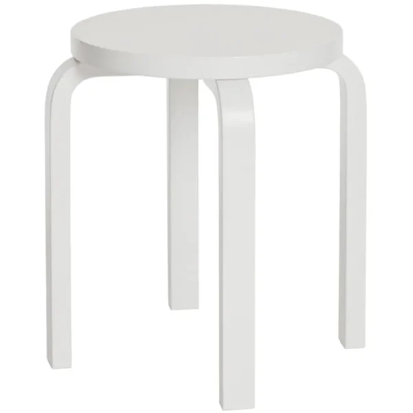 Artek Sitzgelegenheiten-Aalto Hocker E60, weiß lackiert