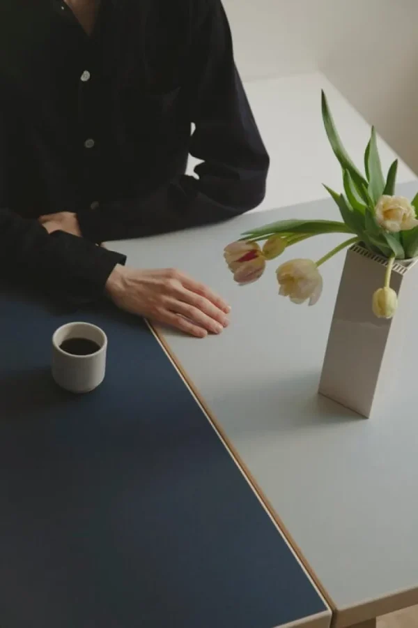 NORR11 Tische-Artek Aalto Klapptisch DL81C, Birke - dampfgraues/rauchblaues Linoleum