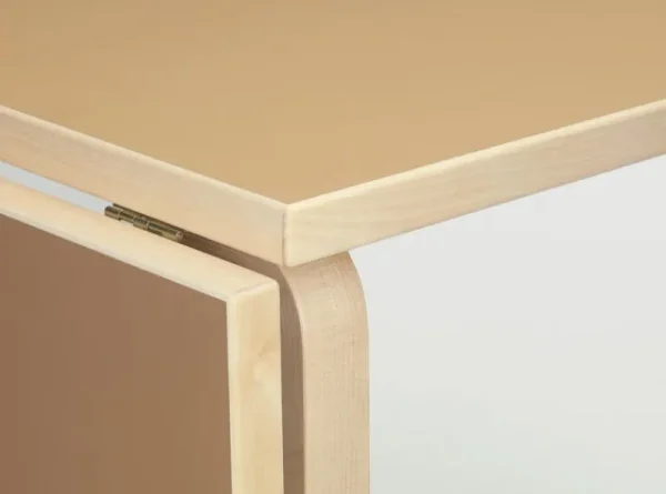&Tradition Tische-Artek Aalto Klapptisch DL81C, Birke - lehm-/walnussbraunes Linoleum