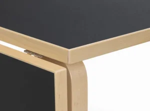&Tradition Tische-Artek Aalto Klapptisch DL81C, Birke - schwarzes Linoleum