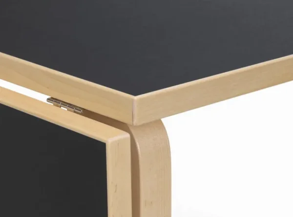 &Tradition Tische-Artek Aalto Klapptisch DL81C, Birke - schwarzes Linoleum