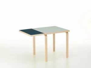 NORR11 Tische-Artek Aalto Klapptisch DL81C, Birke - dampfgraues/rauchblaues Linoleum