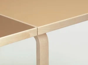 &Tradition Tische-Artek Aalto Klapptisch DL81C, Birke - lehm-/walnussbraunes Linoleum
