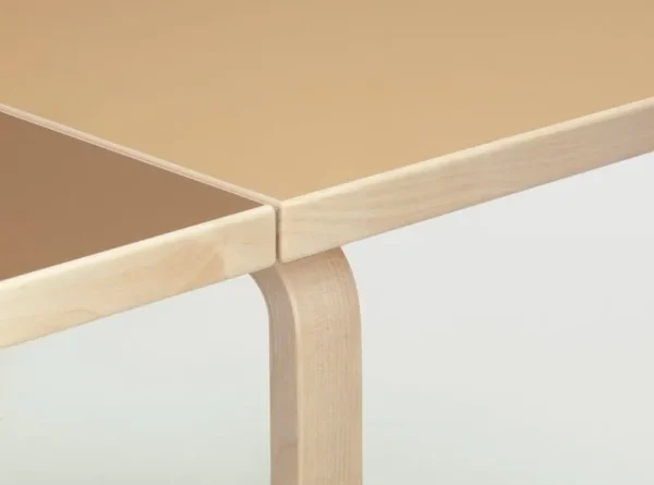 &Tradition Tische-Artek Aalto Klapptisch DL81C, Birke - lehm-/walnussbraunes Linoleum