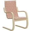HAY Sitzgelegenheiten-Artek Aalto Sessel 406, Birke - naturfarben/rotes Gewebe