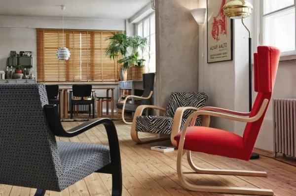 HAY Sitzgelegenheiten-Artek Aalto Sessel 402, Birke - schwarz Hallingdal 190