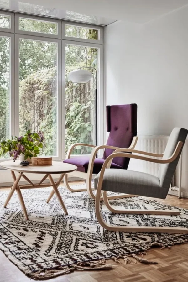 HAY Sitzgelegenheiten-Artek Aalto Sessel 402, Birke - schwarz Hallingdal 190
