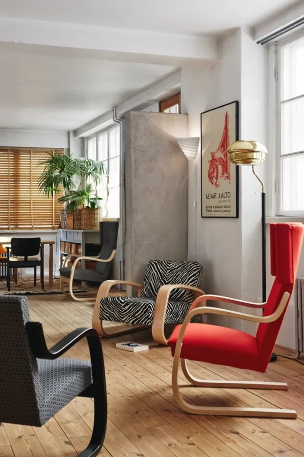 HAY Sitzgelegenheiten-Artek Aalto Sessel 402, Birke - schwarz Hallingdal 190