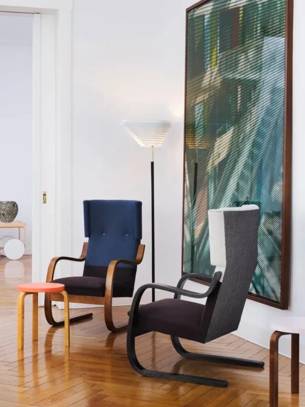 Finnish Design Shop Sitzgelegenheiten-Artek Aalto Sessel 401, Birke - schwarz Hallingdal 190