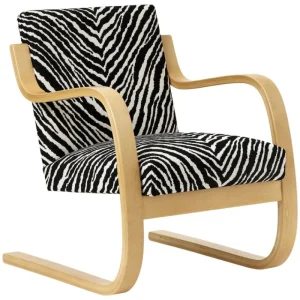 HAY Sitzgelegenheiten-Artek Aalto Sessel 402, Honigfarben gebeizt - Zebra