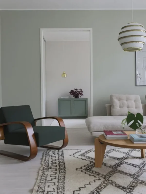Hem Sitzgelegenheiten-Artek Aalto Sessel 400 „Tank“, Nussbaum - Dunkelgrün Vidar 972