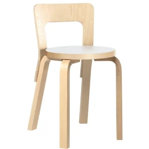 HAY Sitzgelegenheiten-Artek Aalto Stuhl 65, Birke - weißes Laminat
