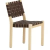 Artek Sitzgelegenheiten-Aalto Stuhl 611, Birke/schwarz-braunes Gewebe