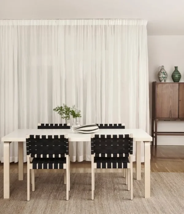 Skagerak Sitzgelegenheiten-Artek Aalto Stuhl 611, Birke/schwarzes Gewebe