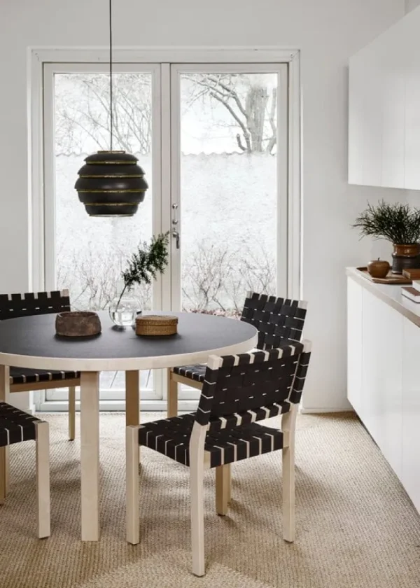 Skagerak Sitzgelegenheiten-Artek Aalto Stuhl 611, Birke/schwarzes Gewebe