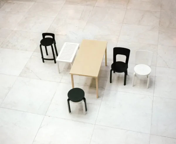 Mattiazzi Sitzgelegenheiten-Artek Aalto Stuhl 66, schwarz lackiert