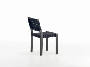 Tolix Sitzgelegenheiten-Artek Aalto Stuhl 611, schwarz/schwarz-blaues Gurtband