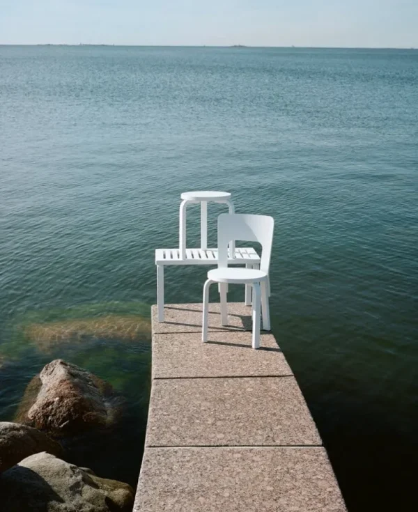 Skagerak Sitzgelegenheiten-Artek Aalto Stuhl 66, weiß lackiert