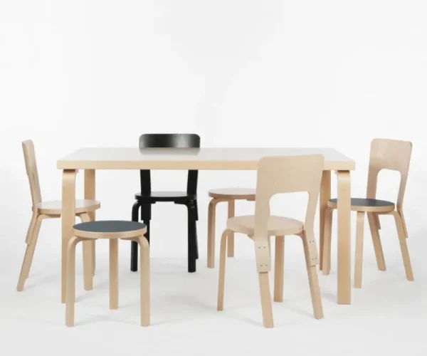 Muuto Sitzgelegenheiten-Artek Aalto Stuhl 66, weißes Laminat