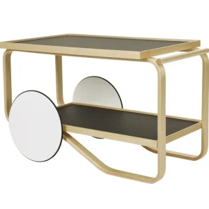 Ariake Tische-Artek Aalto Teewagen 901, schwarz/Birke