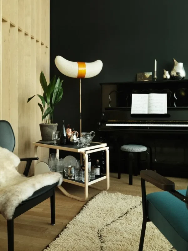 Ariake Tische-Artek Aalto Teewagen 901, schwarz/Birke