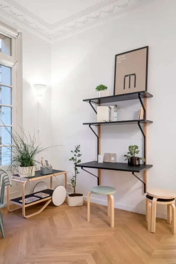 Ariake Tische-Artek Aalto Teewagen 901, schwarz/Birke